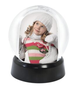 Mini Photo Snow Globe with Silver Base