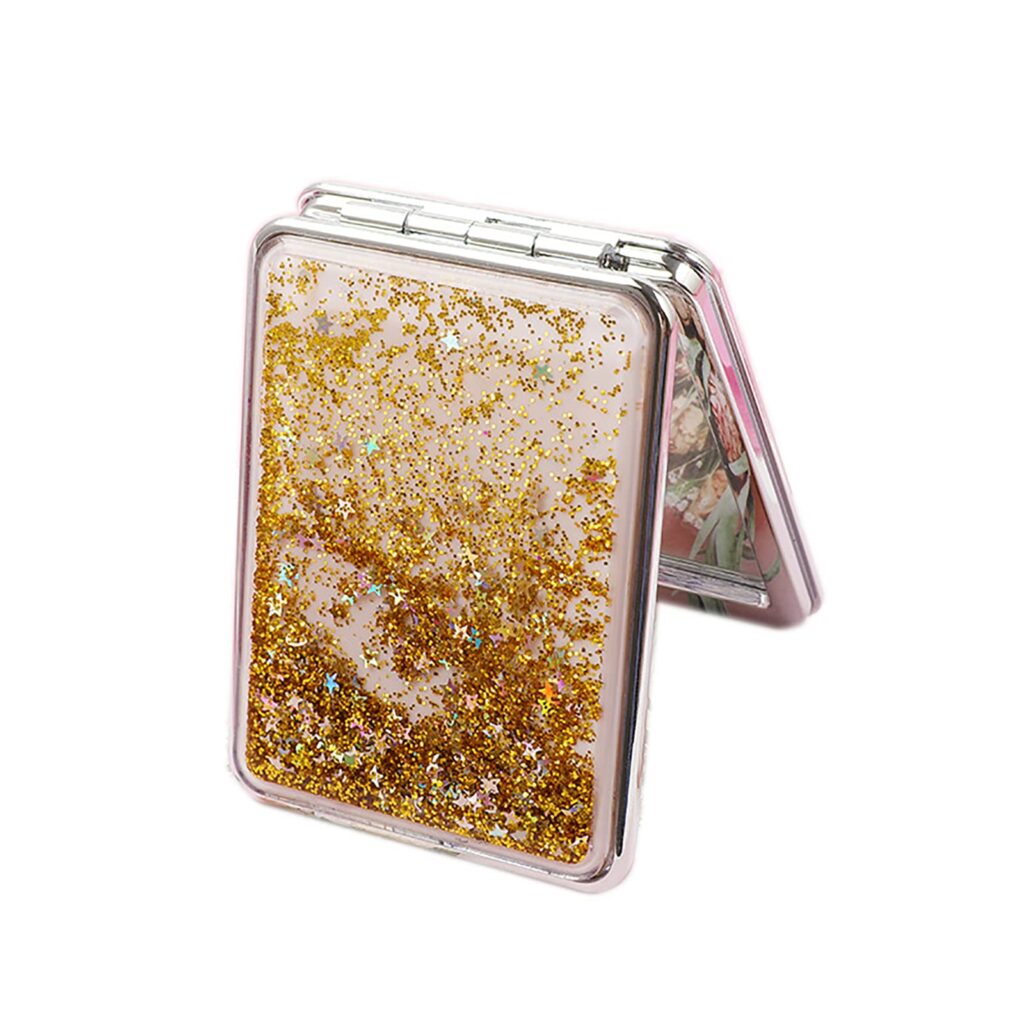 Glitter Foldable Fashion Hand Mirror Portable Travel Pocket Makeup Mirror