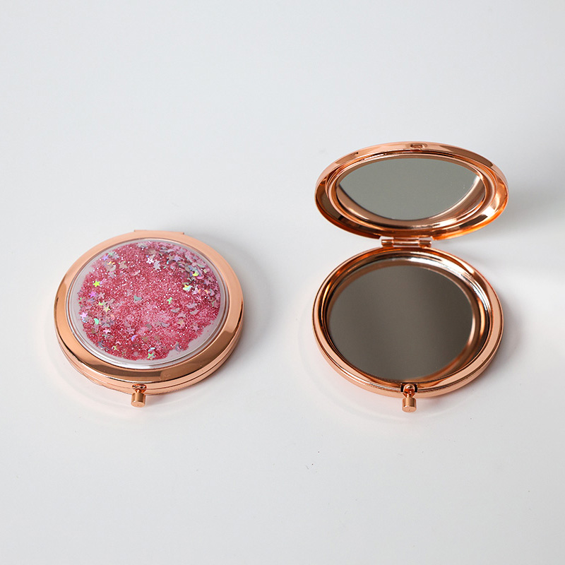 Portable Quicksand Pocket Travel Makeup Mirror